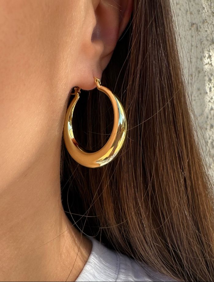 Grande créoles argent 925 à l’or fin