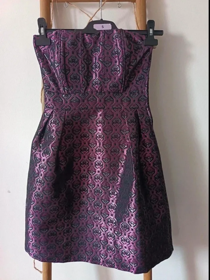 Robe bustier en jacquard