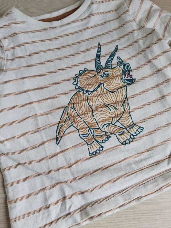 T-shirt manches blanc marron longues Sergent Major 3 ans - photo numéro 3