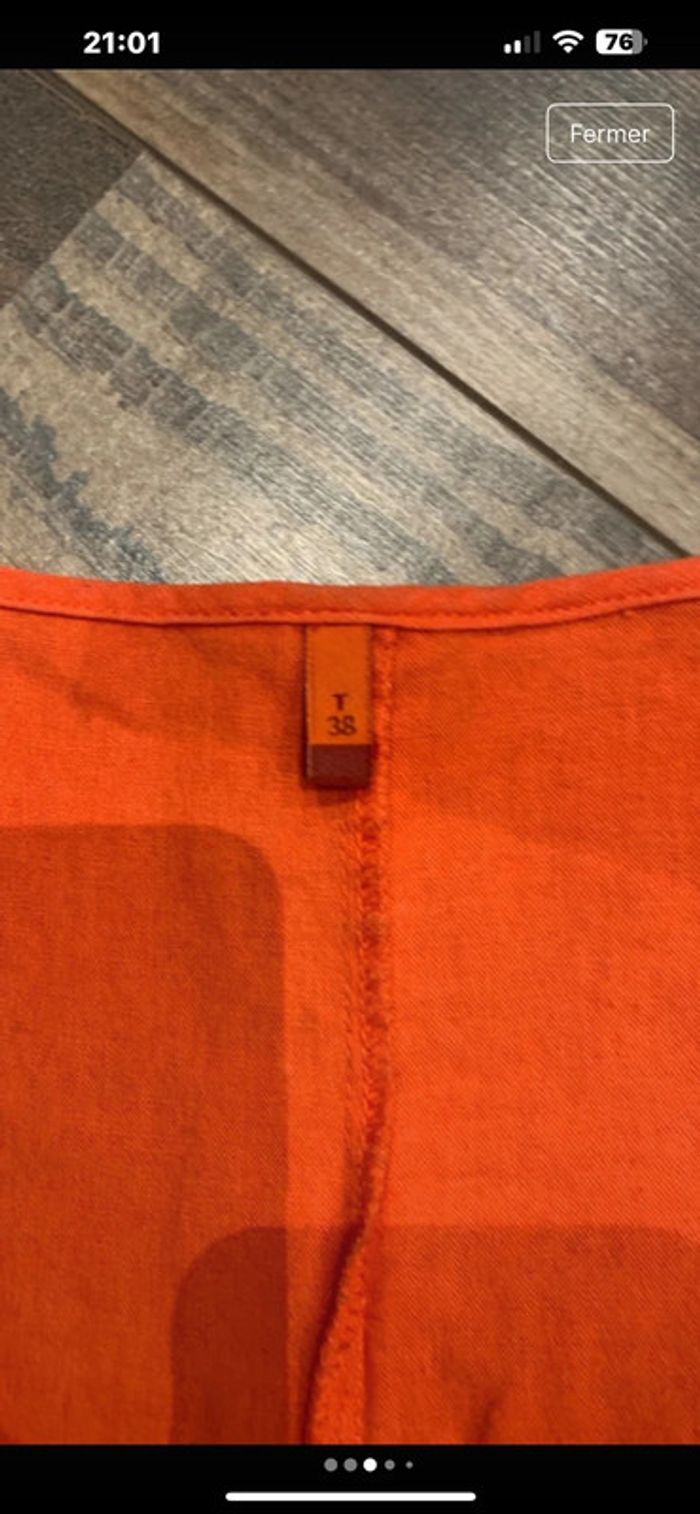 Robe orange sans manche - photo numéro 3