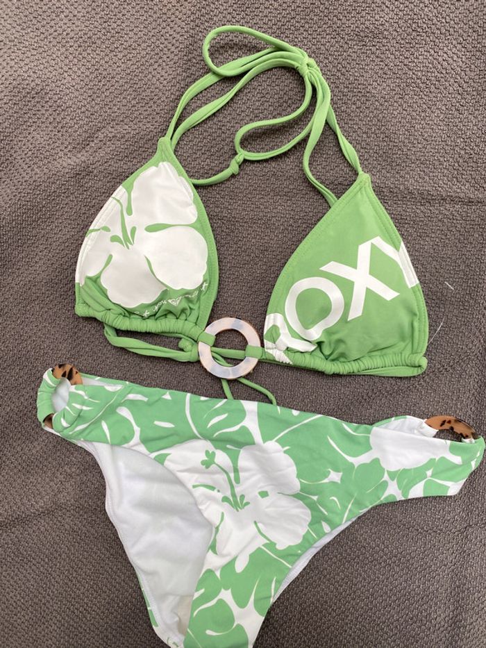 Maillot de bain Roxy S  OG Fixed Tri vert et blanc