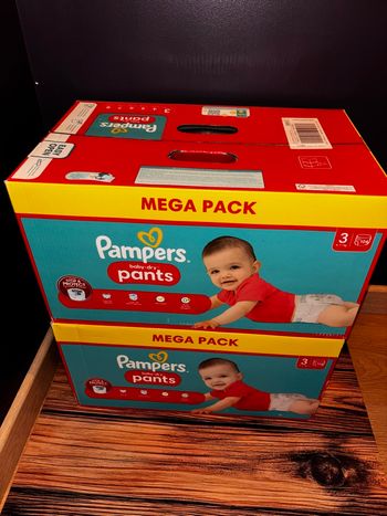Lot De 2 Mega-Pack De 104 Couches Pampers Baby-Dry Pants Culotte Neuf Dans L’emballage.