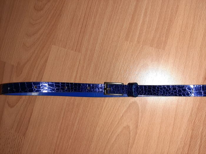 Ceinture enfant bleue effet crocodile - photo numéro 3