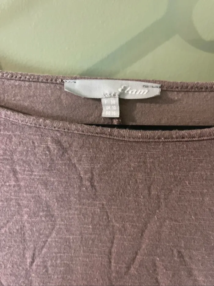 Haut manches longues femme Etam couleur mauve – Taille 38 - photo numéro 5