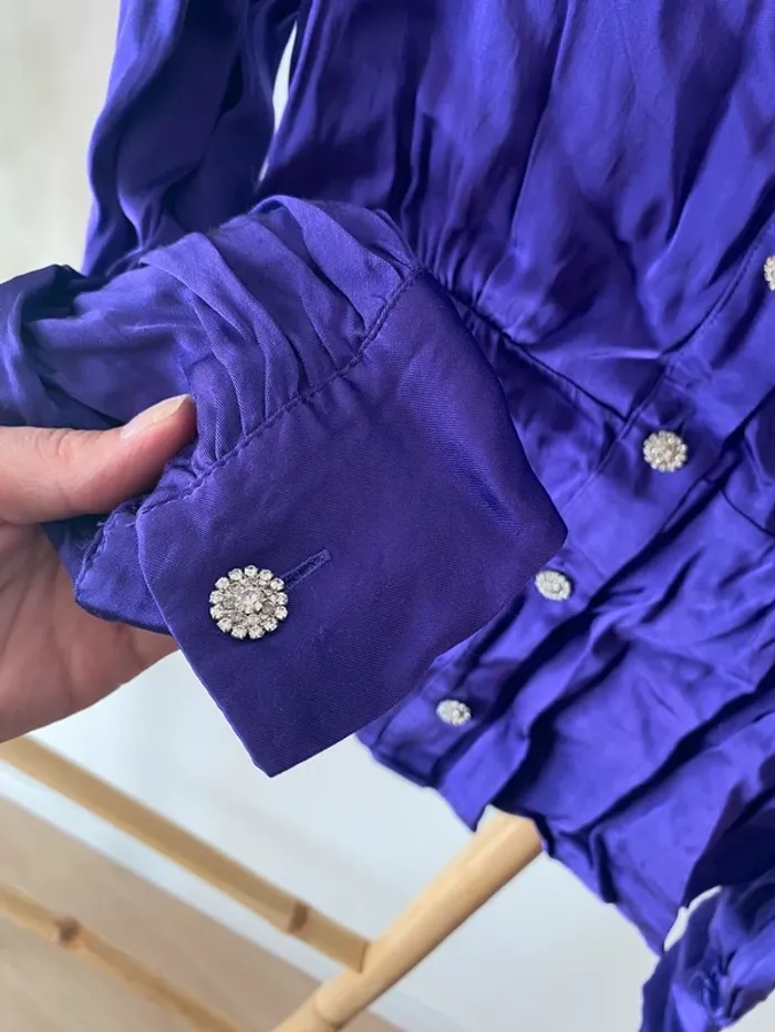 Chemise violette satinée - photo numéro 6