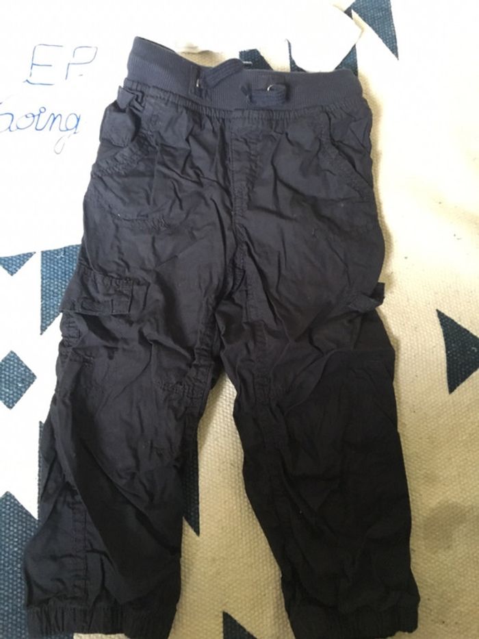 Ensemble polo manches longues + pantalon doublé marine/24m - photo numéro 4