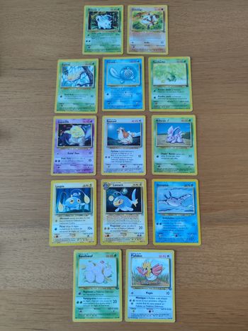 Lot 13 cartes Pokémon anciennes set de base jungle néo rocket wizard vintage