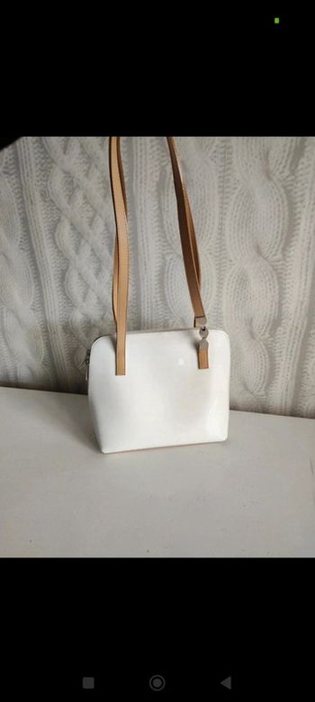 Sac blanc et beige vintage