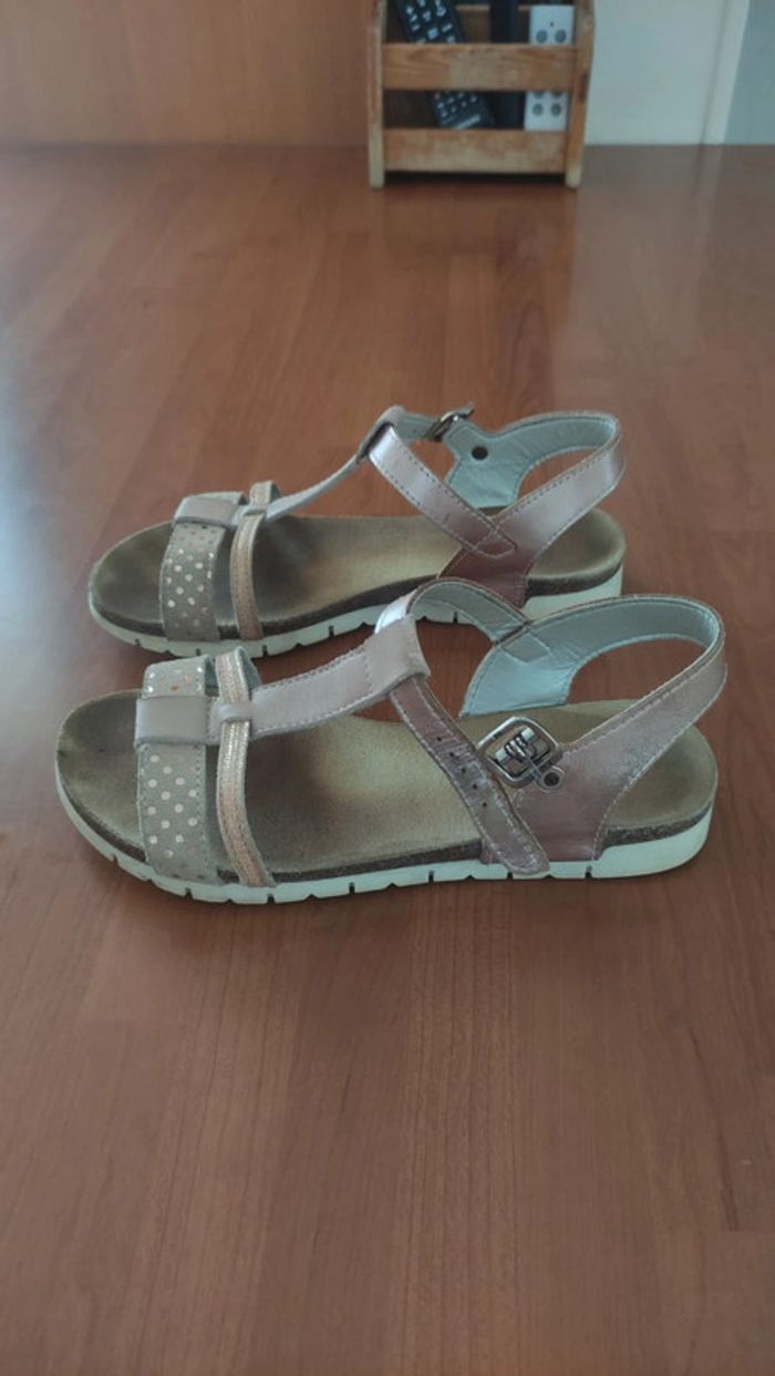 Nu-pieds rose semelle cuir pointure 34 - photo numéro 4