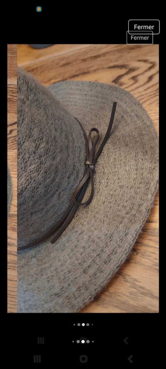 Chapeau femme gris création Française 58cm - photo numéro 8