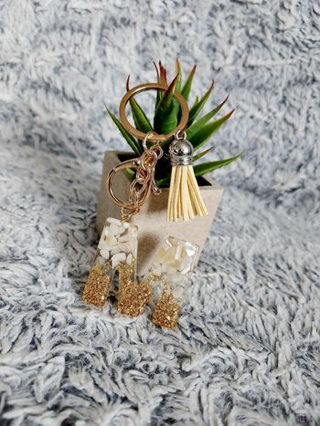 Porte clés lettre résine epoxy