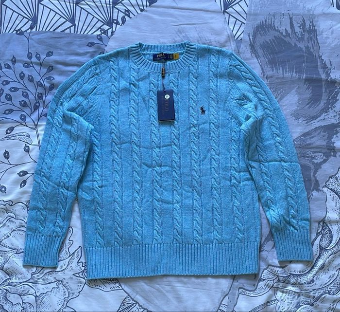 Polo Torsadé Ralph Lauren Bleu - Taille S - photo numéro 3