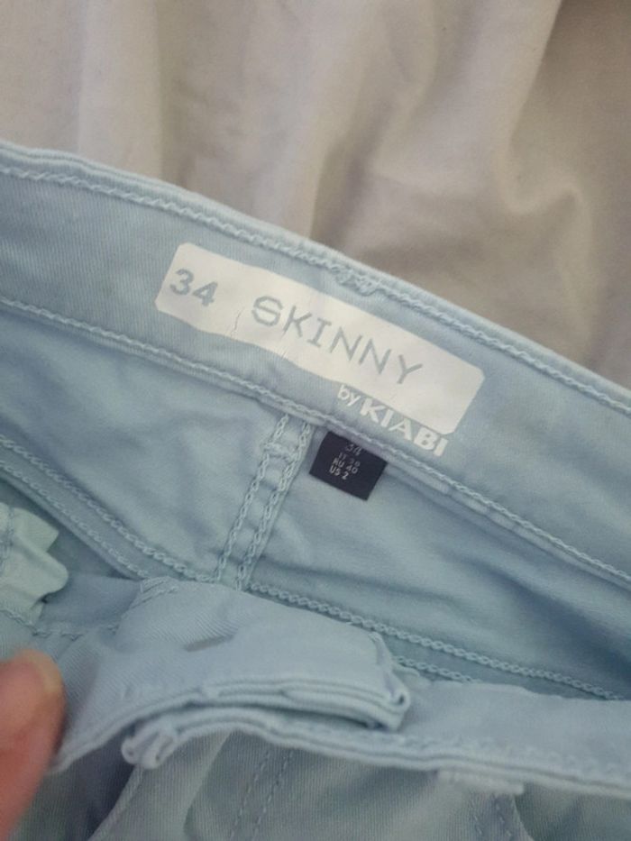 Jean skinny bleu ciel femme taille 34 - photo numéro 5