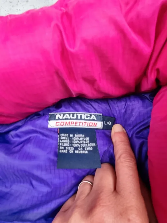 Doudoune sans manches Nautica rose – Taille L Femme (mesures en photos) - photo numéro 3