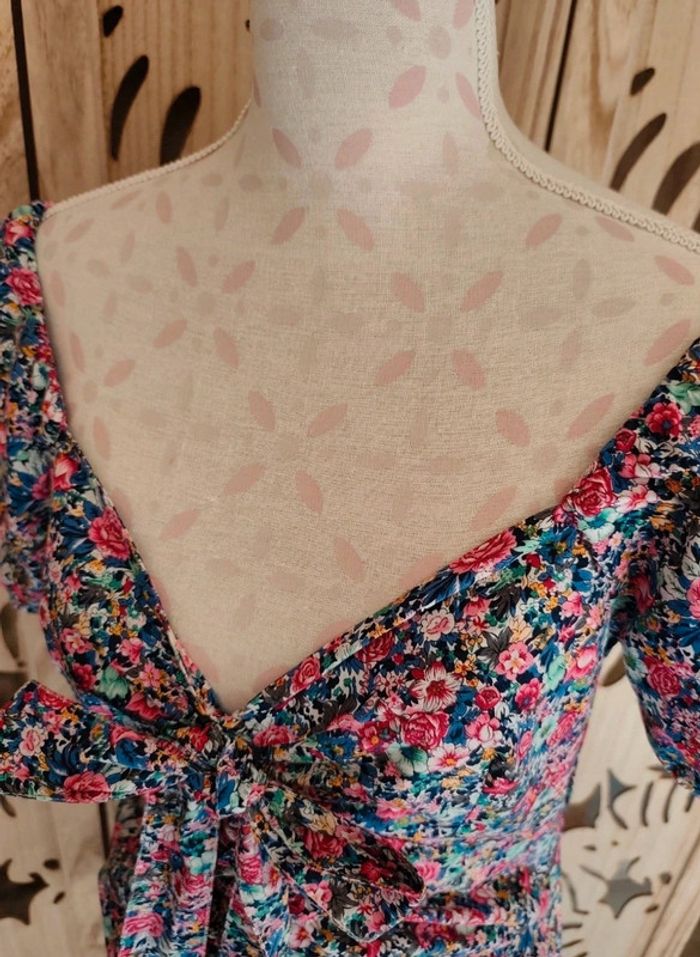 Robe imprimée fleurie manches bouffantes T L BSB jeans - photo numéro 7