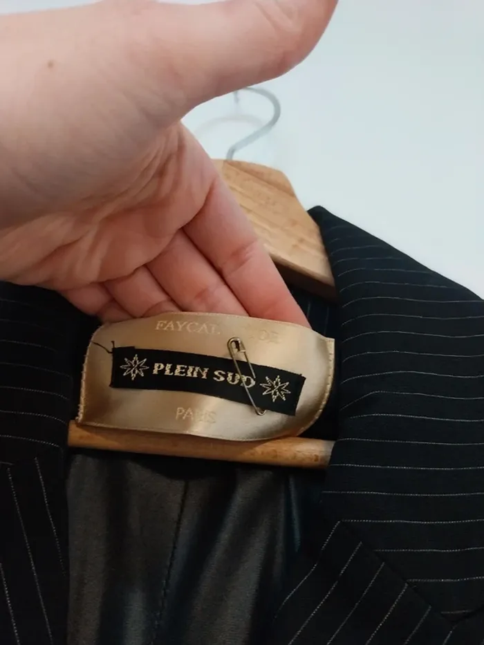 Veste blazer rayée noir et blanc Plein Sud 40 - photo numéro 3