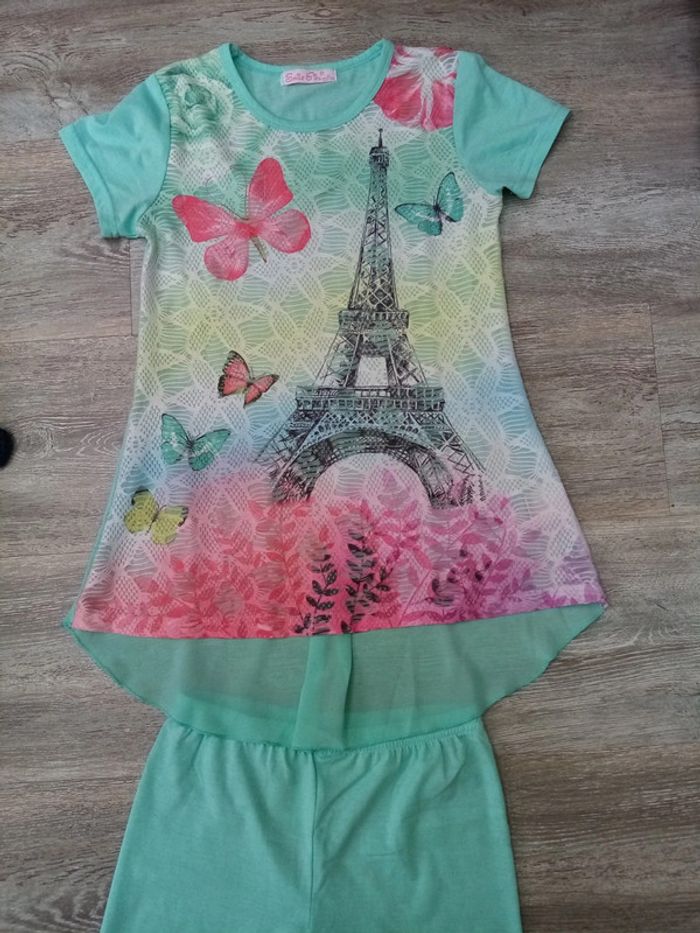 Ensemble été fille 10A (haut + legging court) - photo numéro 2