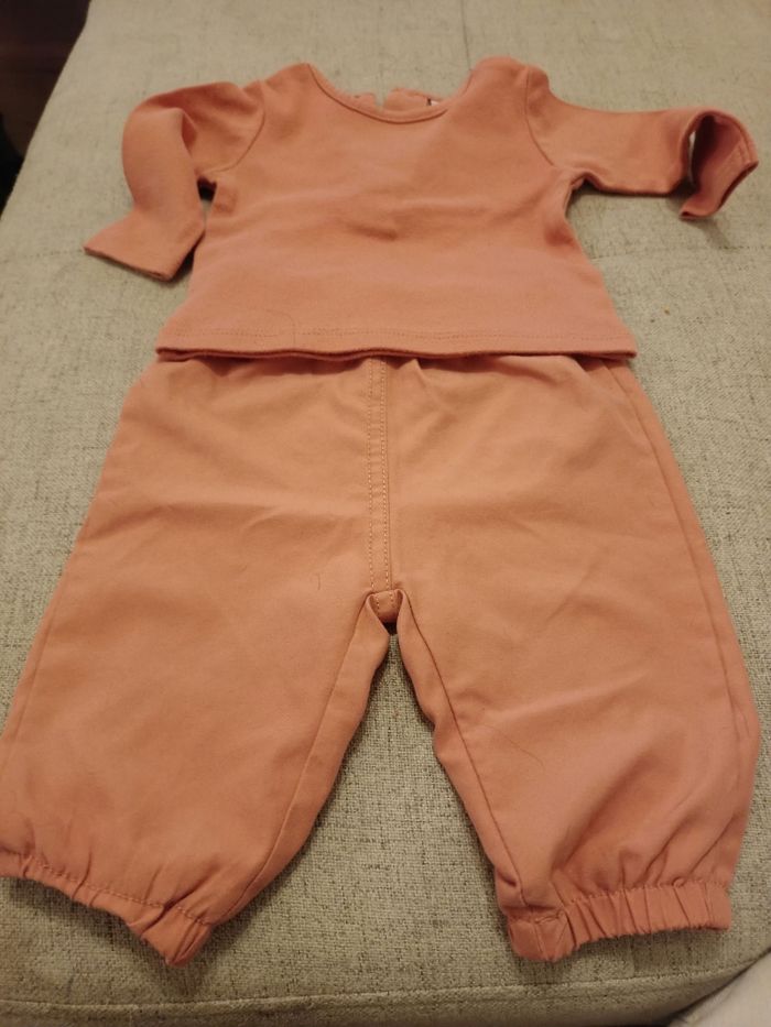 Ensemble pull et jogging vieux rose fille 3 mois - photo numéro 10