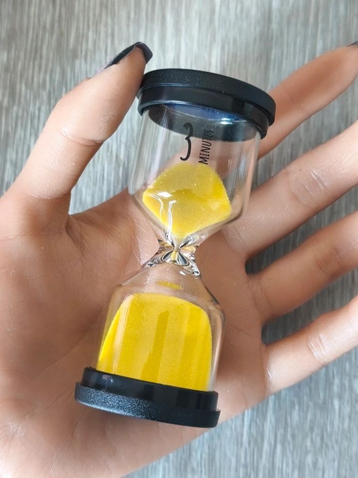 Gros sablier en verre 3 min jaune - photo numéro 4