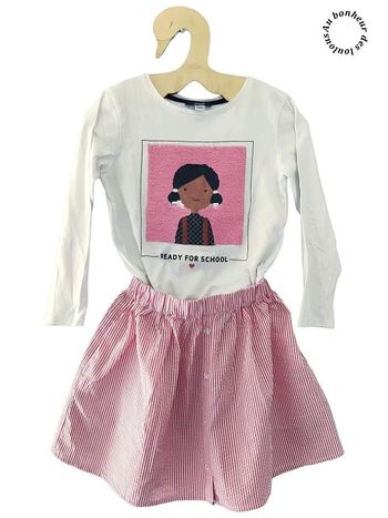 6 ans ensemble Okaïdi teeshirt sequins et jupe