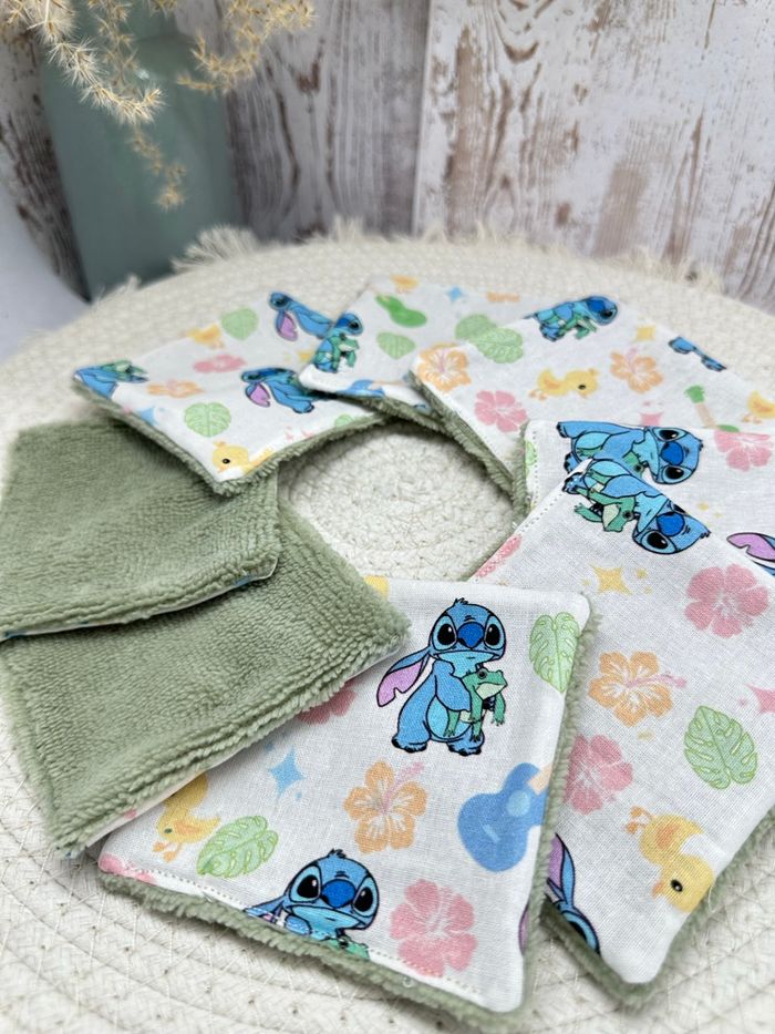 Lingettes lavables Stitch & Angel  lot de 8 en éponge bambou