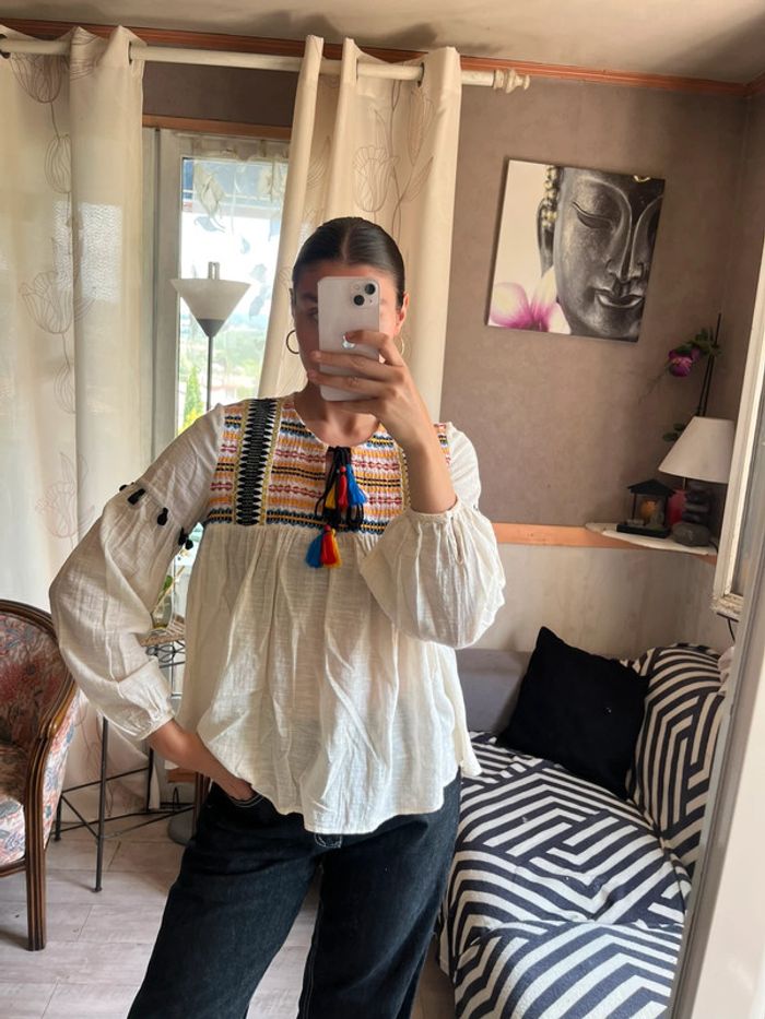 Blouse bohème champêtre western country Santiags - photo numéro 2