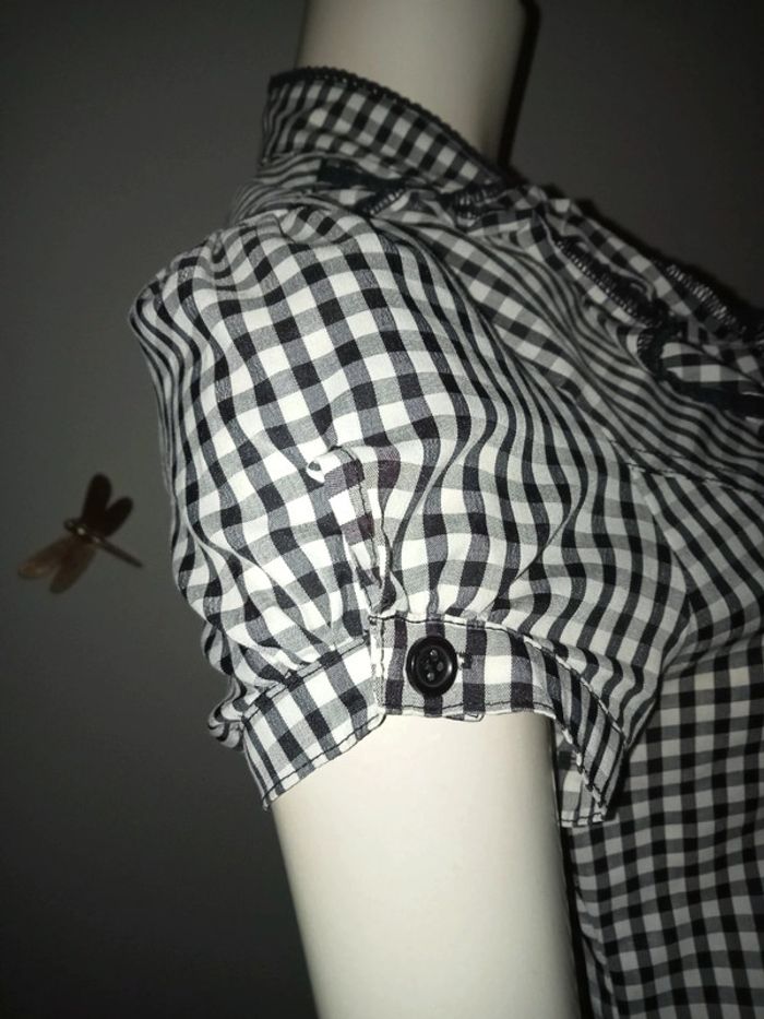 Chemise / top / blouse vichy et col jabot by Morgan taille 36 comme neuve - photo numéro 7