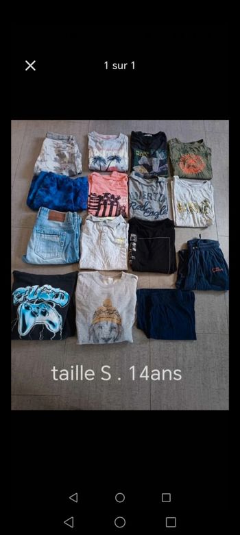 Lot vêtements garçon taille 14ans