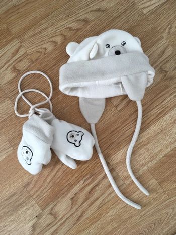 Bonnet et moufles bébé Kappahl 3-6 mois, 42 cm