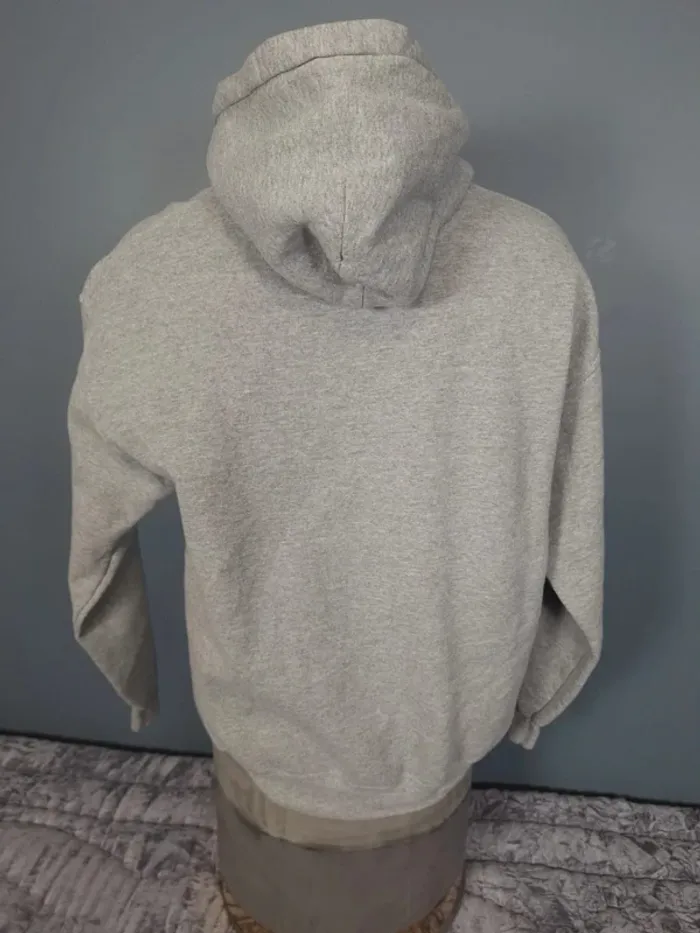 Sweat à capuche / hoodie gildan - taille M - homme gris sérigraphie (325) - photo numéro 5