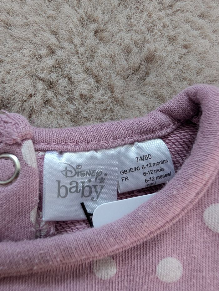 Robe Disney Baby 6–12 mois – Bambi – rose à pois –tres bon état - photo numéro 6