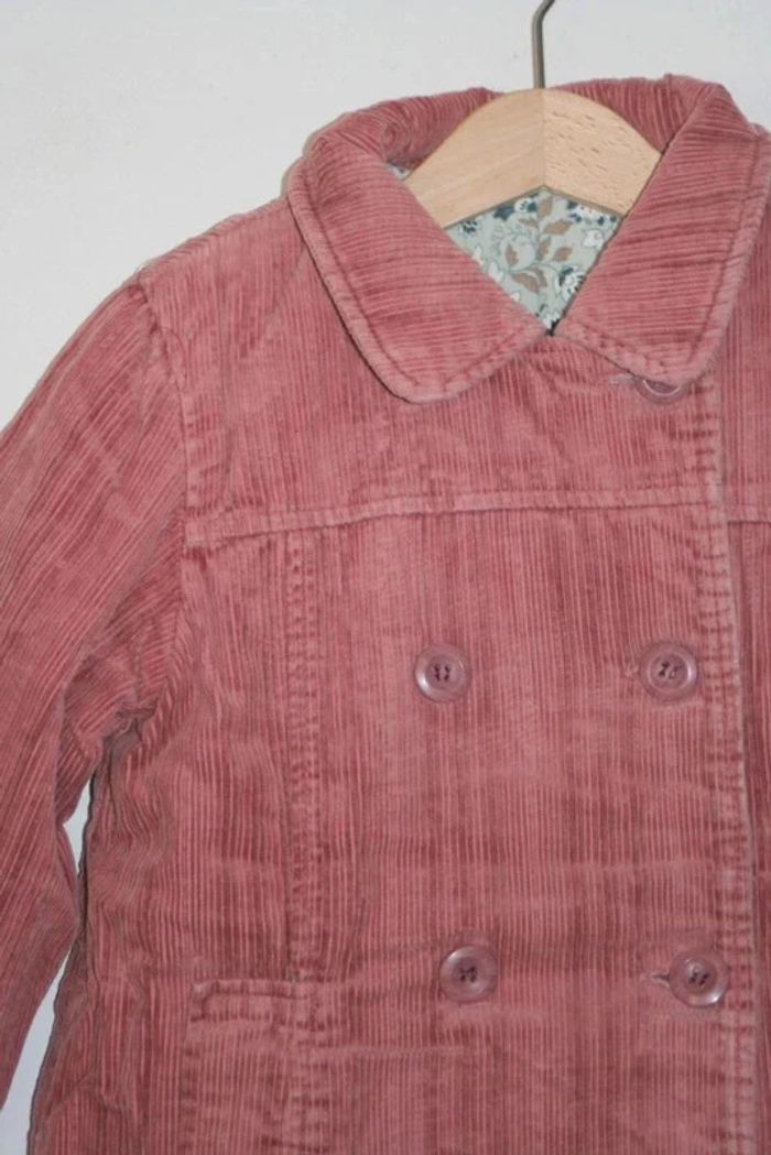 Manteau mi-saison doublé velours vieux rose Mila Blue - photo numéro 2