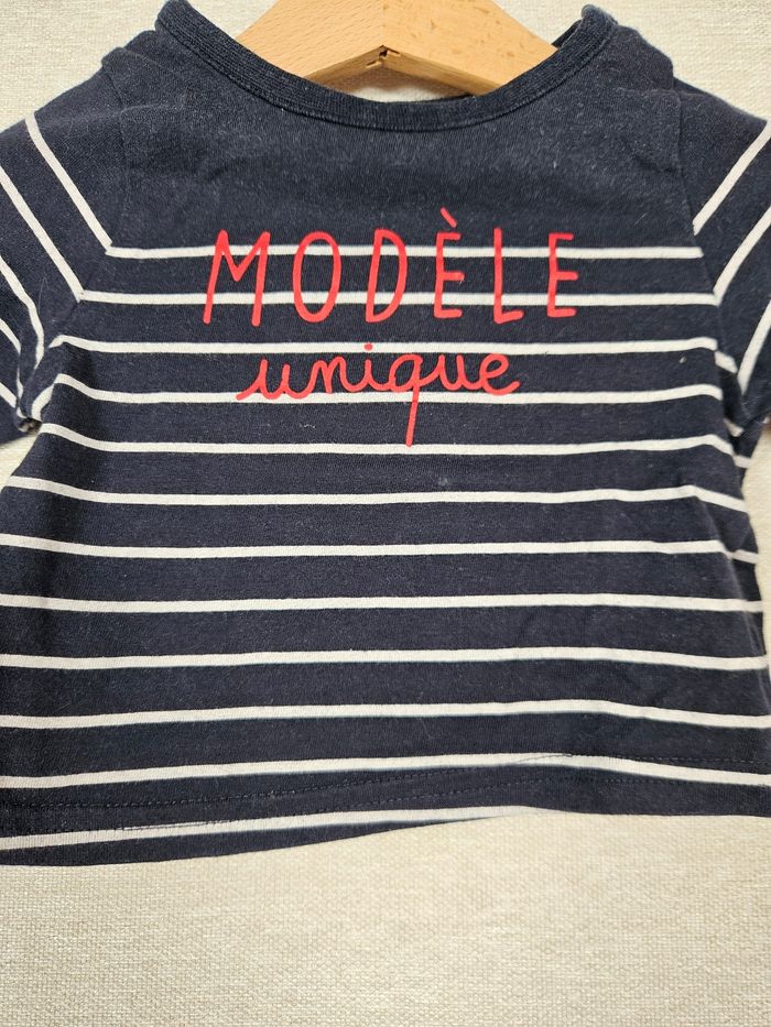 T-shirt manche longue a rayures tape à l'œil 3 mois 59 cm - photo numéro 2