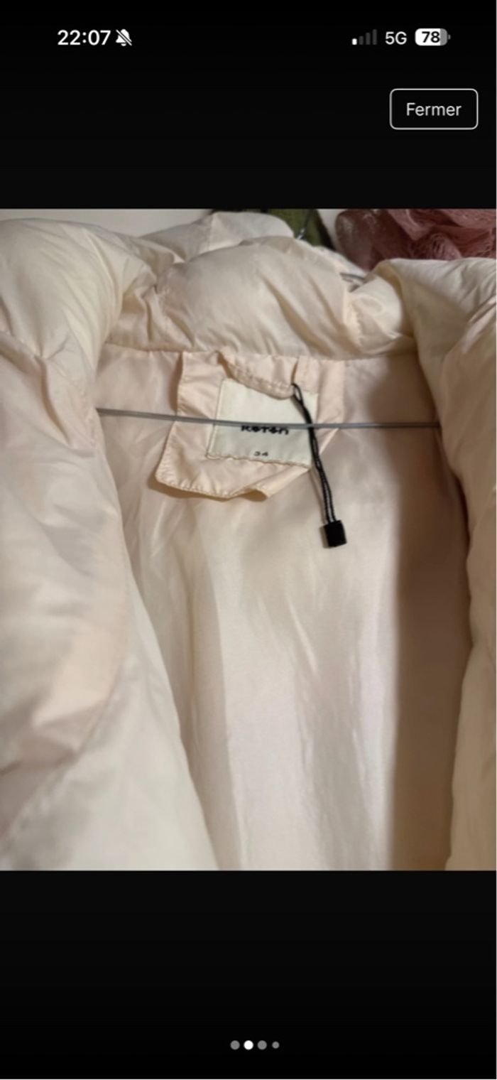 Manteau couleur crème marque koton - photo numéro 2