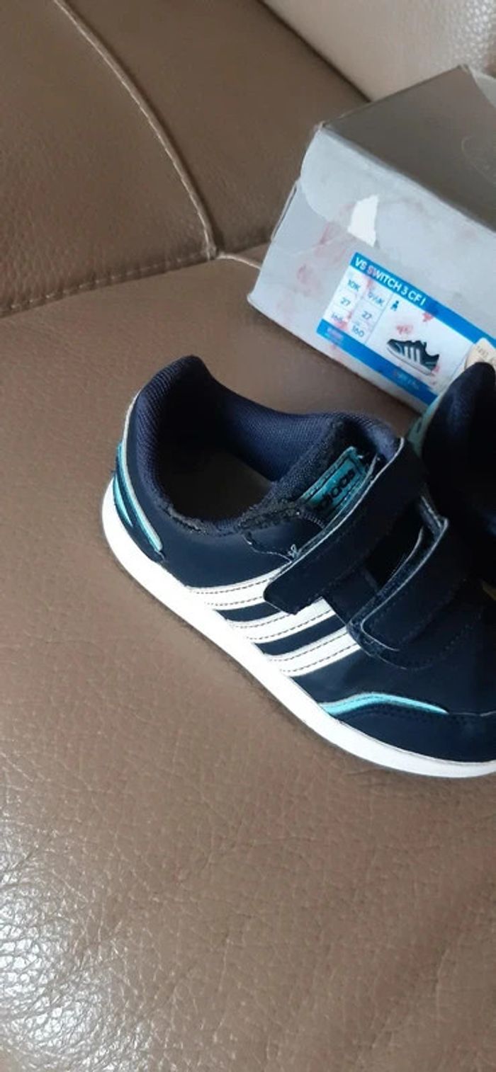 Chaussures / baskets adidas néo bleu marine/ciel pointure 27 - photo numéro 8