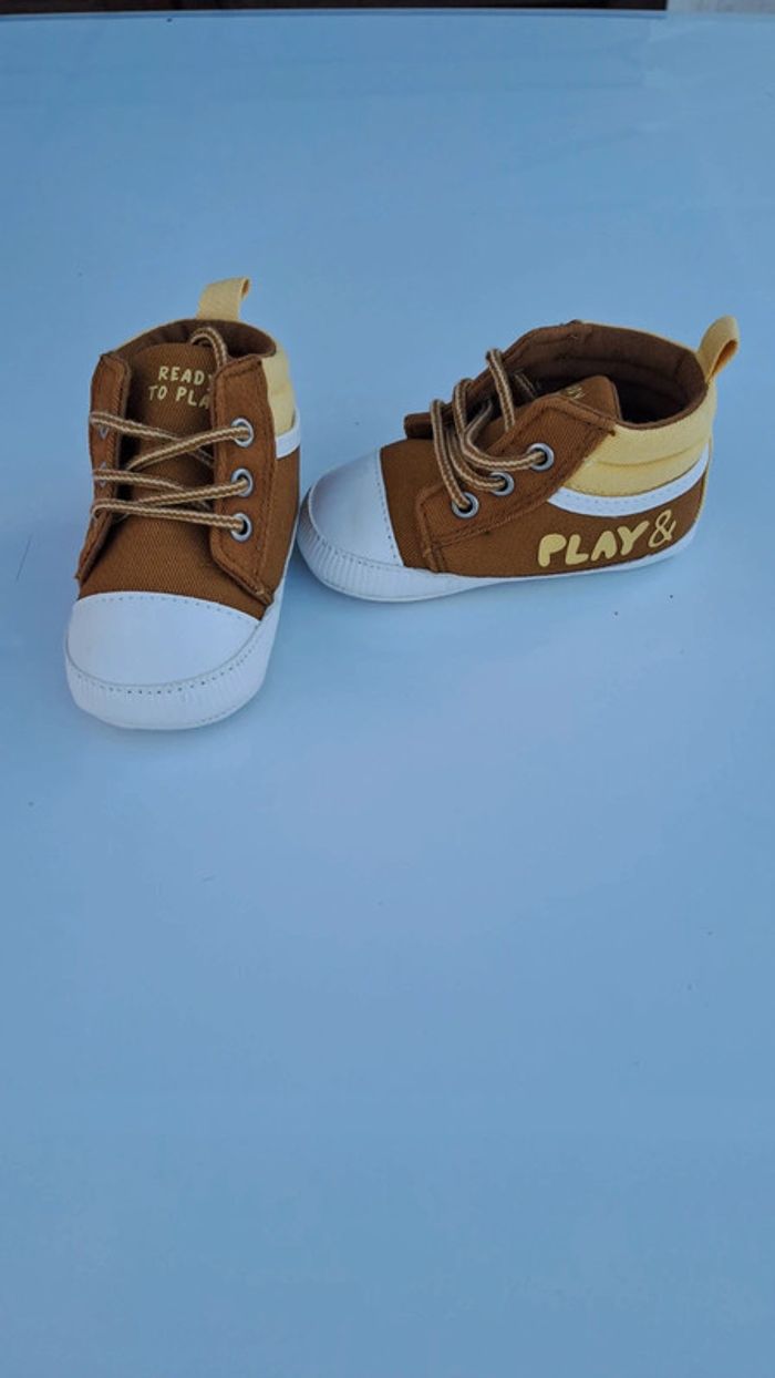 💚Baskets bébé marron et jaune “Ready to play” - photo numéro 2