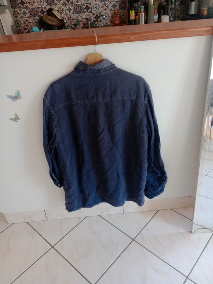 Veste légère homme 50 aspect lin bleu anthracite c83 - photo numéro 10