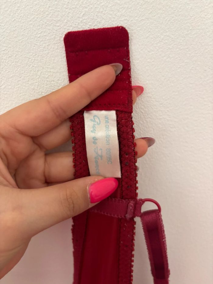 🌺Soutien-gorge push-up rouge bordeaux avec dentelle fleurs brodé Taille EU 80C/FR 95C🌺 - photo numéro 8
