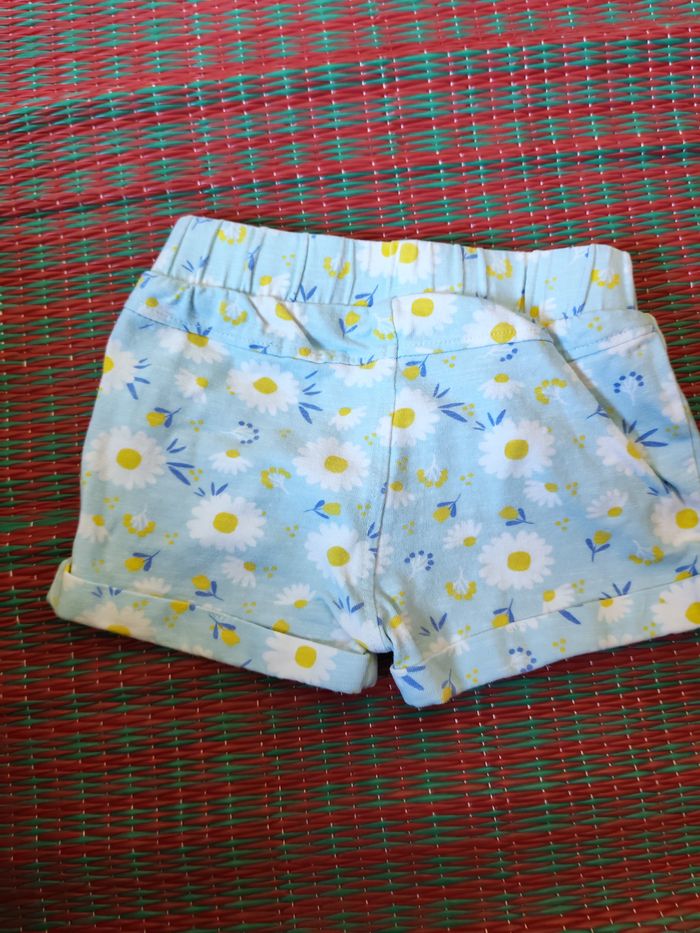 Short bleu marguerites fille 18 mois Orchestra - photo numéro 2