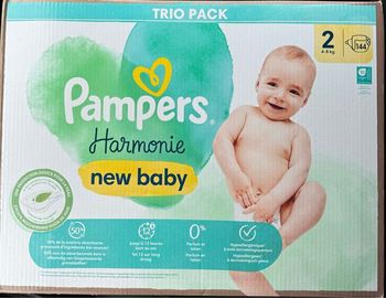 Trio pack couches Pampers Harmonie taille 2 (144 couches)