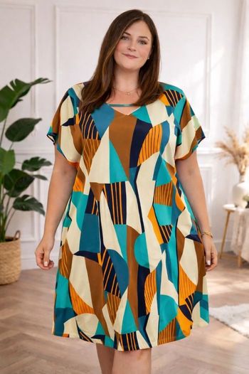 Robe kaléidoscope multicolore Femme taille 54 marque Boohoo 💍 