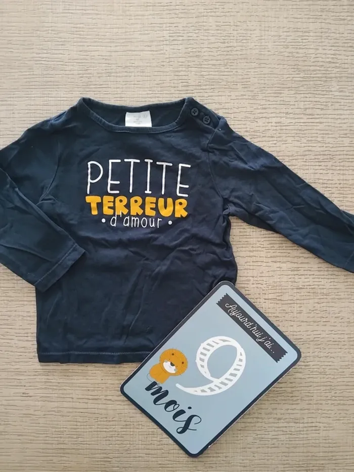 Haut manches longues 9 mois / 69-72 cm