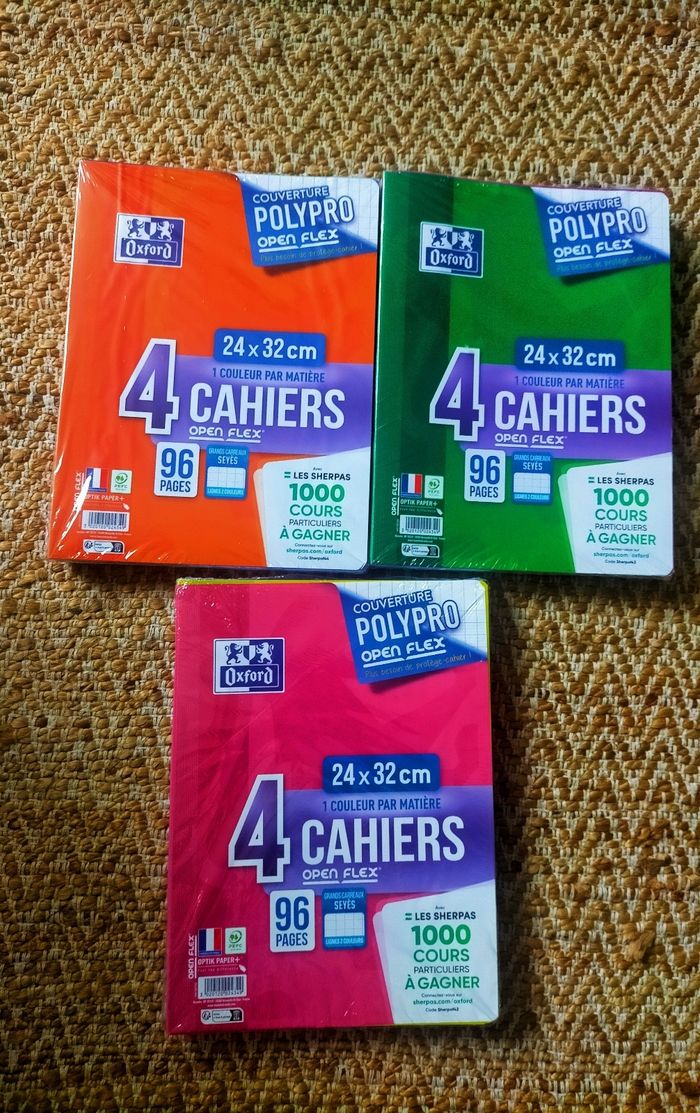 Lot 12 cahiers 96 pages Oxford 24x32 cm