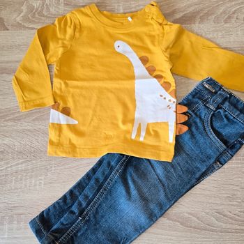 Ensemble haut giraphe + jeans 6 mois
