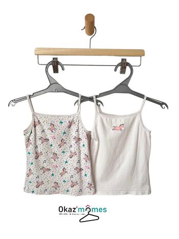 LOT DE 2 débardeurs motifs licornes - DPAM 4 ans