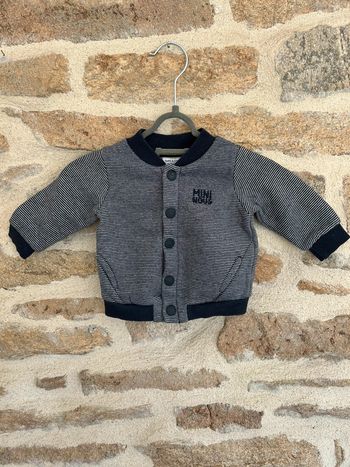 Gilet rayé bleu et blanc - 1 mois - Tape à l’œil