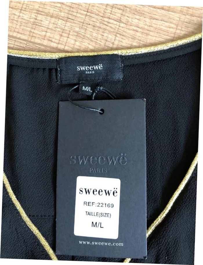 Blouse noire et dorée neuve à manches longues Sweewe taille M/L - photo numéro 14