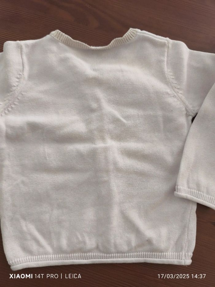 Lot 2 gilets rose/blanc 12mois Z - photo numéro 6