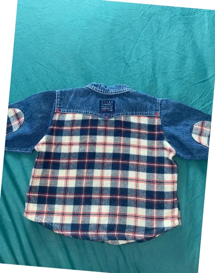 Chemise en jean garçon vintage 6 mois doublée polaire - photo numéro 2