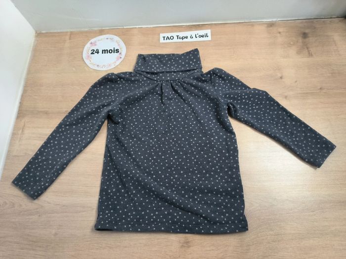 Lot 2 t-shirts col roulé manches longues 24 mois - photo numéro 2